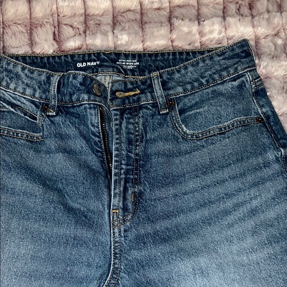 Old Navy Blue Flare Wide Leg Jeans Timeless Style - Picture 5 of 16